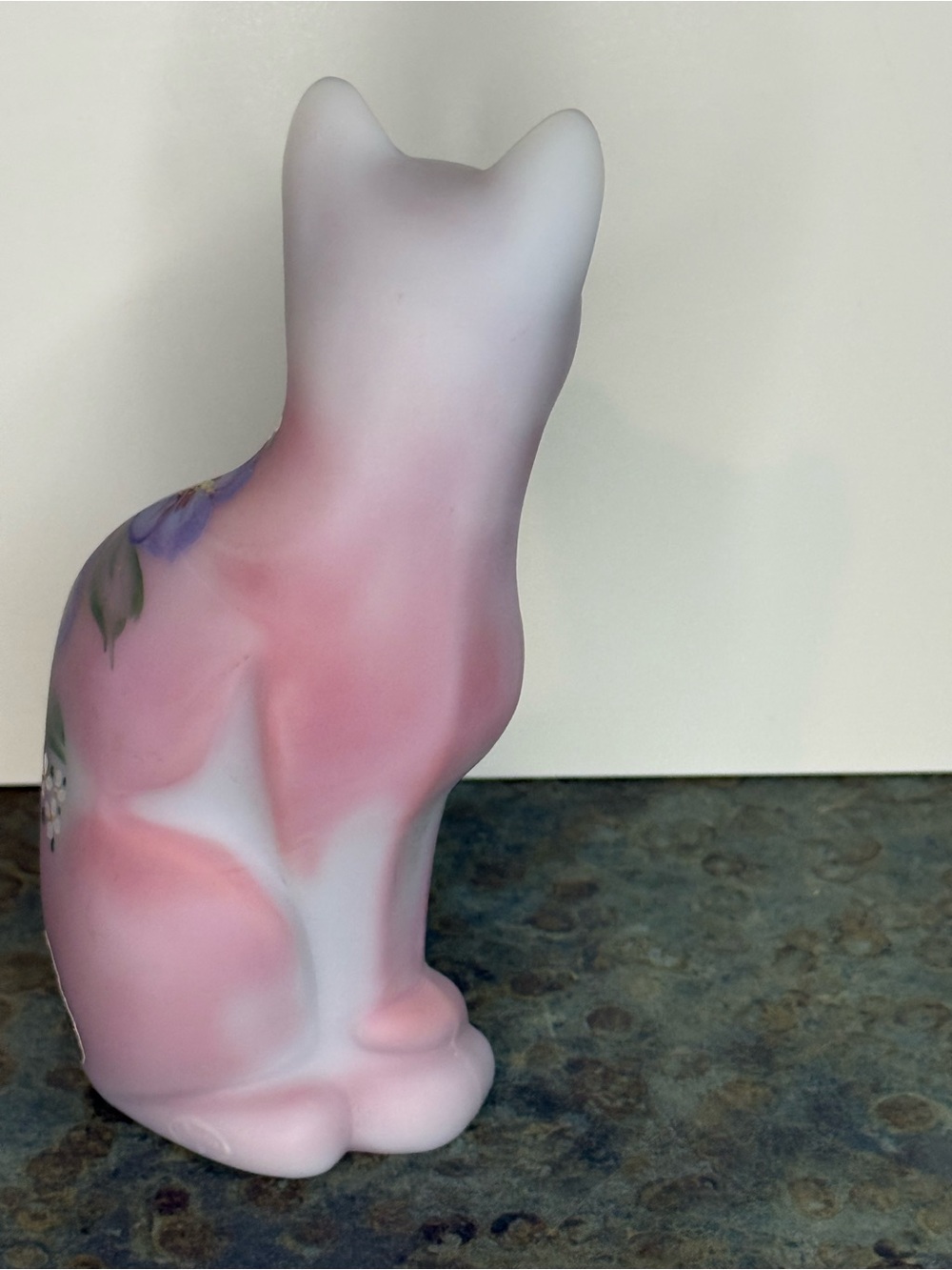 Fenton Hand painted Burmese Satin Glass Cat Figurine - Picture 3 of 7